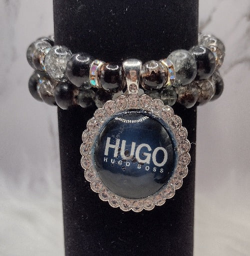 Designer Bling Big Charm Stretch Bracelet