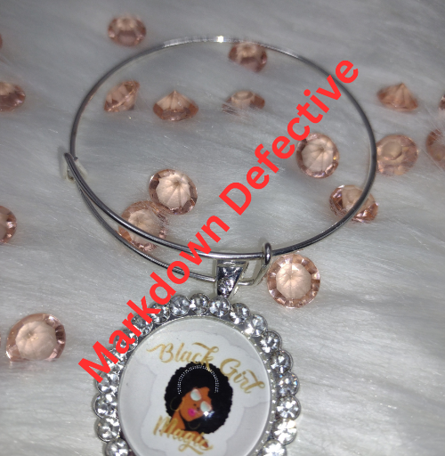 Silver Large Charm  Bangle Bracelet (MARKDOWN)
