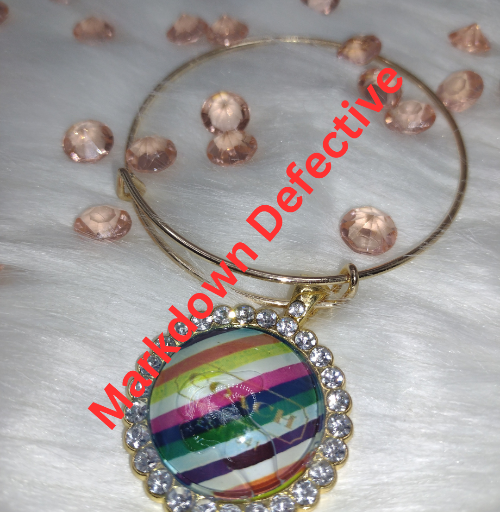 Gold Large Charm  Bangle Bracelet (MARKDOWN)