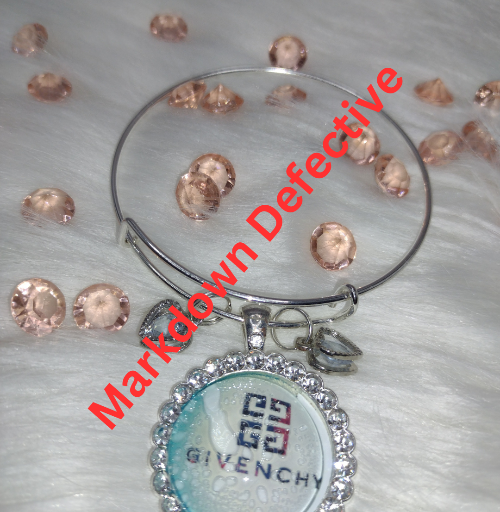 Silver Large Charm  Bangle Bracelet (MARKDOWN)