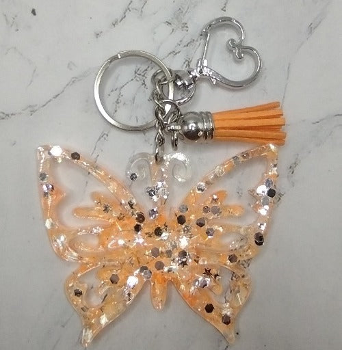 Orange Butterfly Keychain