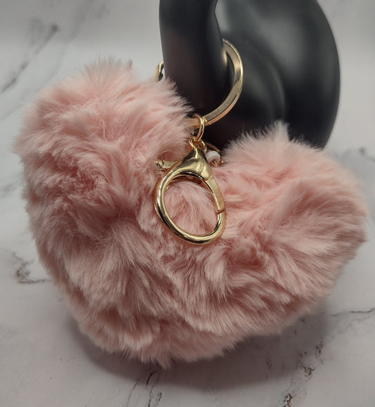 Plush Heart Keychains