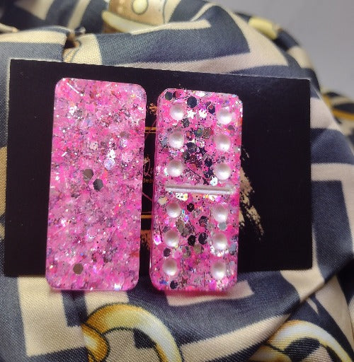 Pink Sparkle Dominoes (not professional size dominos box sold separately)