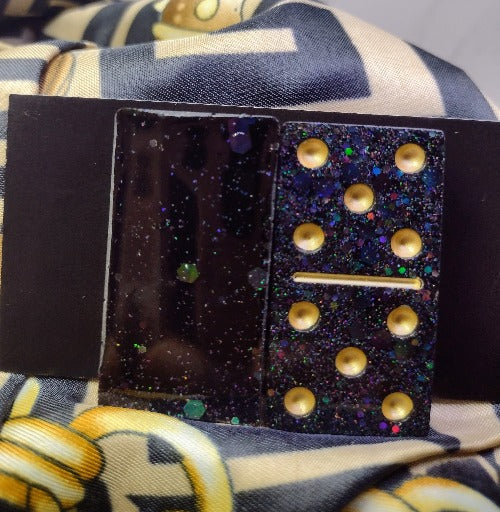 Ebony Gold Dominoes (professional size dominos)