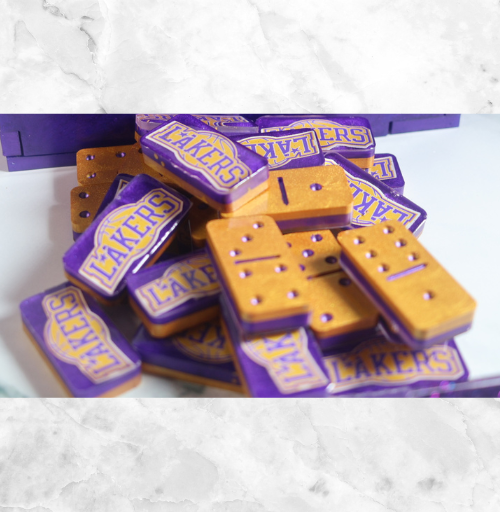 Professional size resin dominoes designed for sports fans and collectors