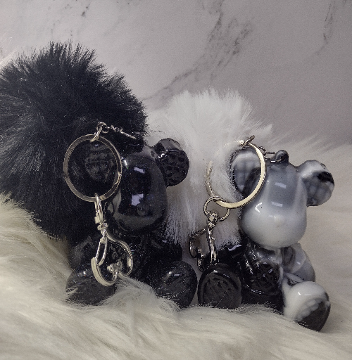 Custom Quilted Bear Keychain